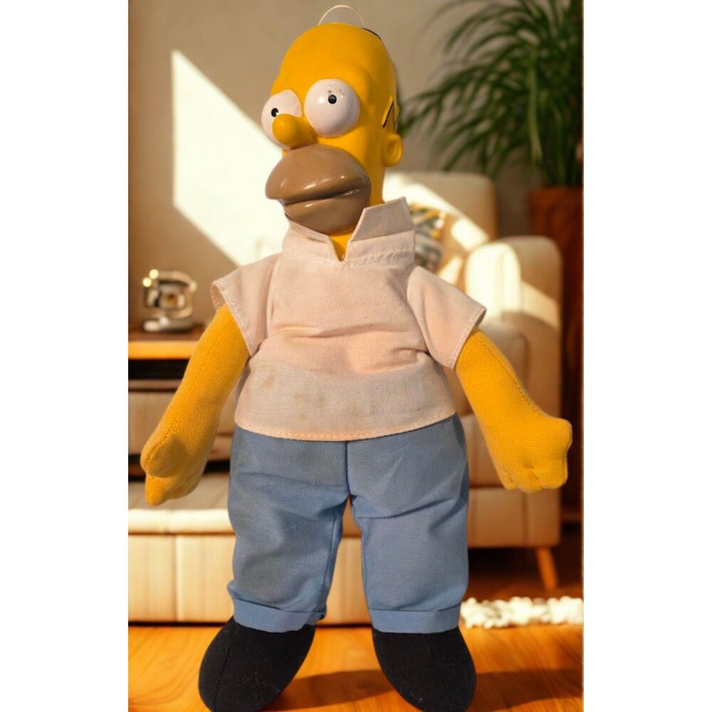 Vintage Homer Simpson Plush Doll 1990s The Simpsons Stuffed Toy Fox